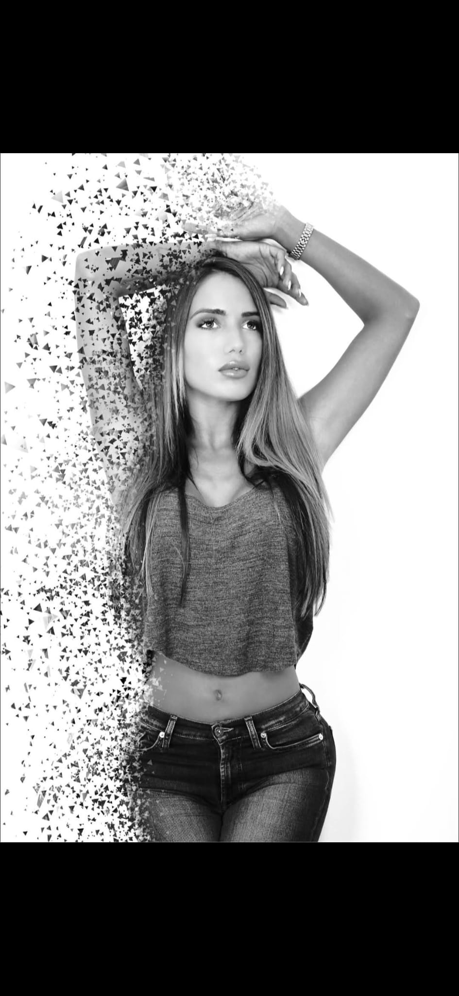 Premium hair extensions transformation on a woman with long beautiful hair in Paris